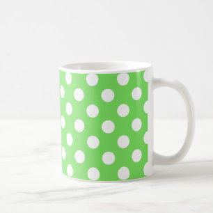 Caneca De Café Bolinhas brancas em verde-maçã