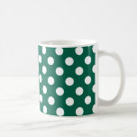 Caneca De Café Bolinhas brancas em verde sage<br><div class="desc">Bolinhas brancas em verde sage</div>