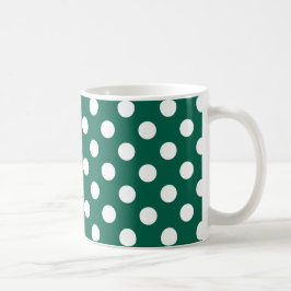 Caneca De Café Bolinhas brancas em verde sage