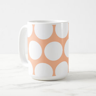 Caneca De Café Bolinhas brancas laranja retrorminimalistas
