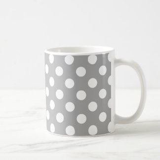 Caneca De Café Bolinhas brancas sobre cinzas