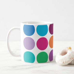 Caneca De Café Bolinhas Colorida Moderna