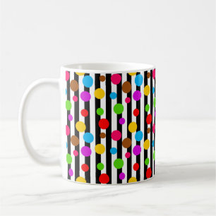 Caneca De Café Bolinhas Coloridas