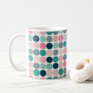 Caneca De Café Bolinhas Coloridas bonito