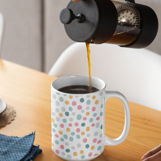Caneca De Café Bolinhas coloridas de padrão sem falhas