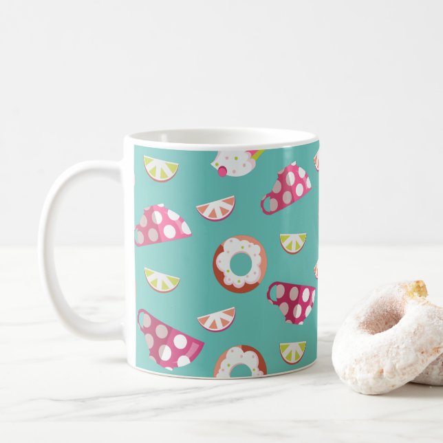 Caneca De Café Bolinhas Cups Cakes Rosquinhas Limões Toranjas (Com Donut)