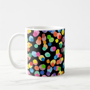Caneca De Café Bolinhas De Aquarela, Fundo De Páscoa.