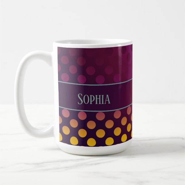Caneca De Café Bolinhas de Fruta de Paixão de Ombre Personalizada (Esquerda)
