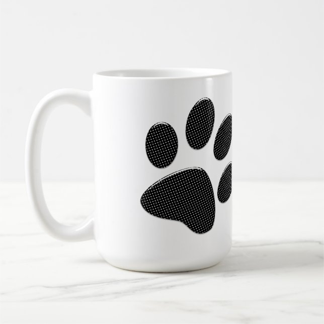 Caneca De Café Bolinhas de patas brancas e pretas (Esquerda)