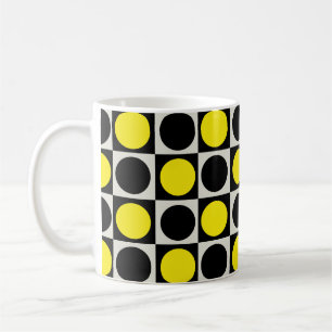 Caneca De Café Bolinhas do Círculo Geométrico Amarelo-Amarelo