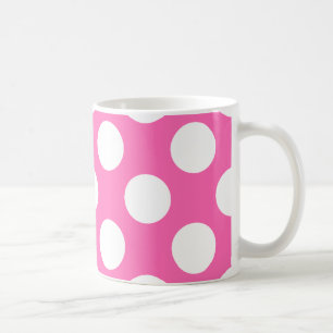 Caneca De Café Bolinhas do rosa quente