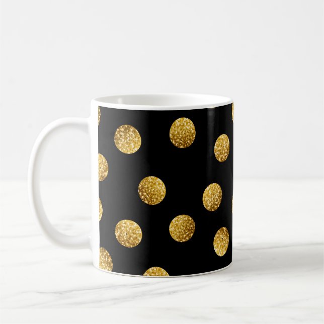 Caneca De Café Bolinhas Dourada: Sem Espuma. (Esquerda)