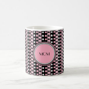 Caneca De Café Bolinhas em Stripes Monogramas