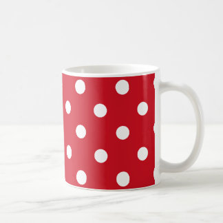 Caneca De Café bolinhas em vermelho vivo e branco
