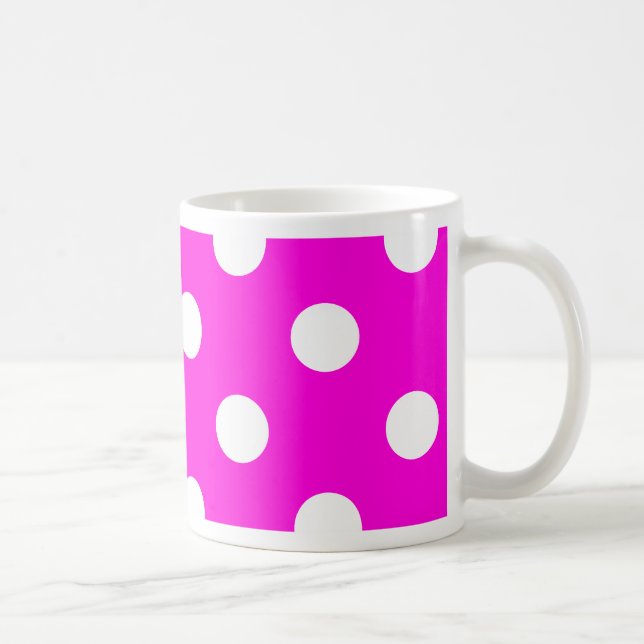 Caneca De Café Bolinhas magenta #FF00DC (Direita)