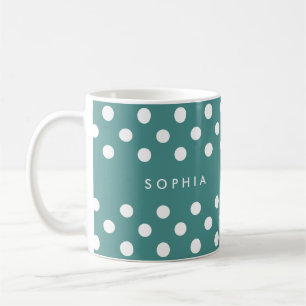 Caneca De Café Bolinhas personalizadas da cerceta