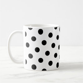 Caneca De Café Bolinhas Pretas