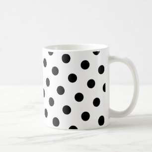 Caneca De Café Bolinhas Pretas