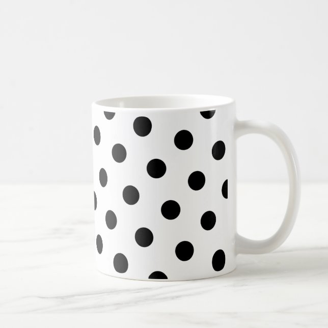 Caneca De Café Bolinhas Pretas (Direita)