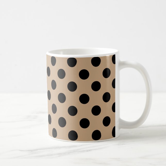 Caneca De Café Bolinhas pretas em bege (Direita)
