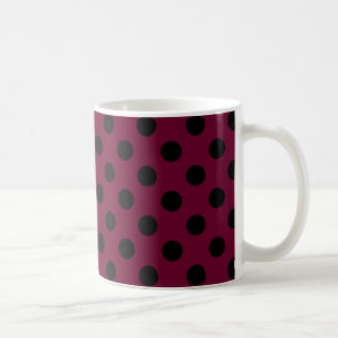 Caneca De Café Bolinhas pretas em Borgonha