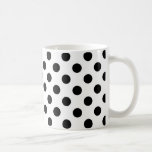 Caneca De Café Bolinhas pretas em branco<br><div class="desc">Bolinhas pretas em branco</div>