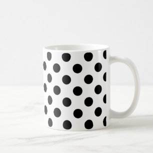Caneca De Café Bolinhas pretas em branco