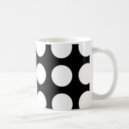 Caneca De Café Bolinhas preto e branco