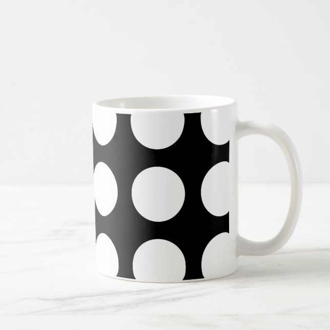 Caneca De Café Bolinhas preto e branco (Direita)