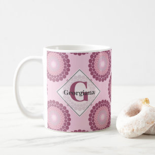 Caneca De Café Bolinhas Radiante Dusky Personalizado Rosa Mandala