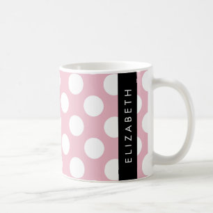 Caneca De Café Bolinhas Rosa, Padrão de Bolinhas, Seu Nome