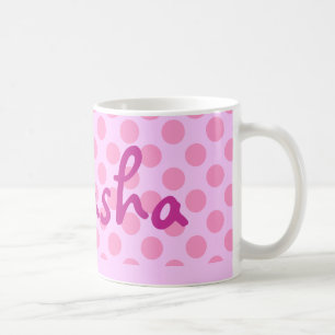 Caneca De Café Bolinhas rosa personalizadas