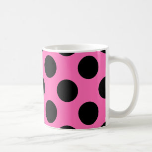 Caneca De Café Bolinhas Rosa Quente
