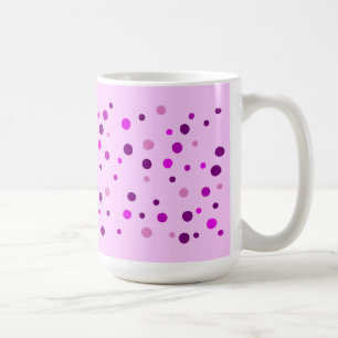 Caneca De Café Bolinhas rosas e violetas, Rosas claro