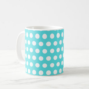 Caneca De Café Bolinhas Turquoise Blue