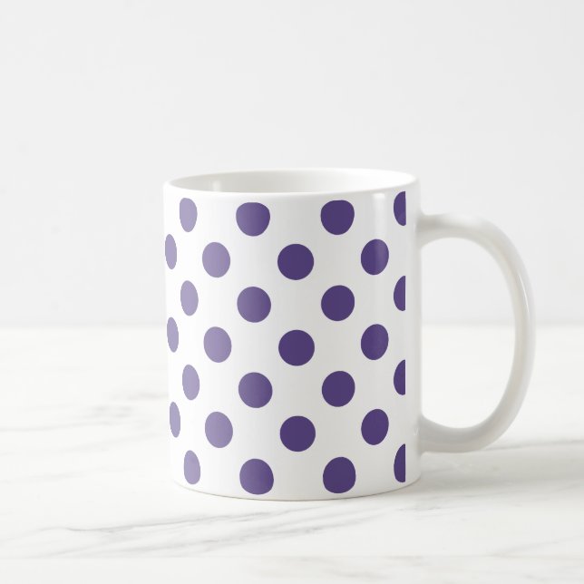 Caneca De Café Bolinhas ultravioletas em branco (Direita)