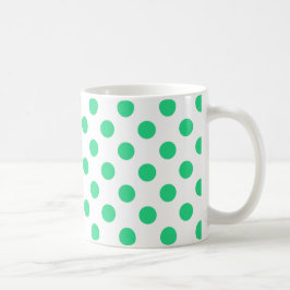 Caneca De Café Bolinhas verdes e brancas