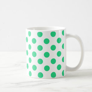 Caneca De Café Bolinhas verdes e brancas