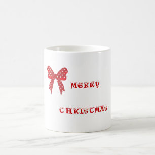 Caneca De Café Bolinhas Vermelha Feliz Natal