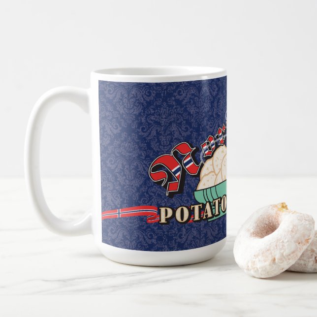 Caneca De Café Bolinhos de Batata Noruegueses (Com Donut)
