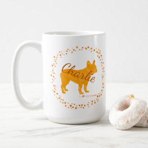 Caneca De Café Bolldog Francês Mug Personalizado Pastel Orange Gi