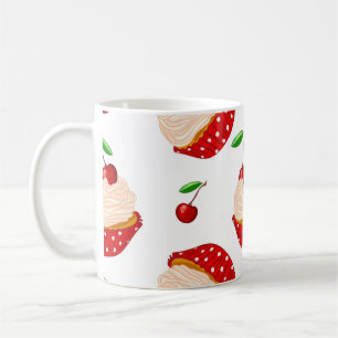 Caneca De Café Bolo com Padrão de Cerejas