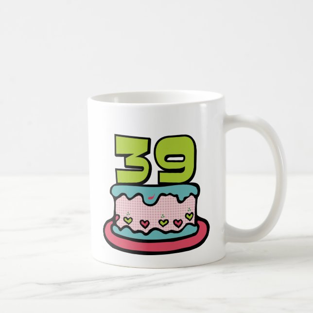 Caneca De Café Bolo de aniversário das pessoas de 39 anos (Direita)