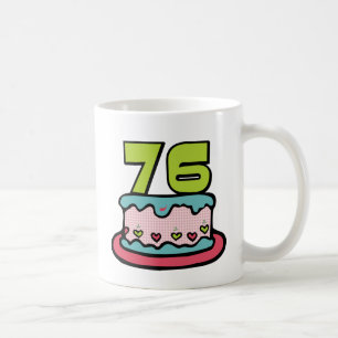 Caneca De Café Bolo de aniversário de 76 anos