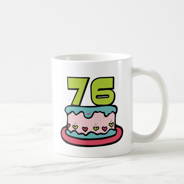 Caneca De Café Bolo de aniversário de 76 anos (Direita)