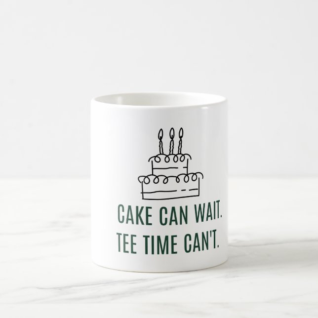 Caneca De Café Bolo de aniversário de golfe para golfista (Centro)