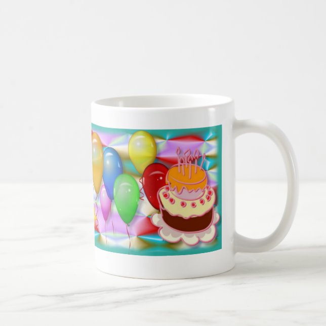 Caneca De Café Bolo de Celebração de Aniversário e Crianças de Ba (Direita)