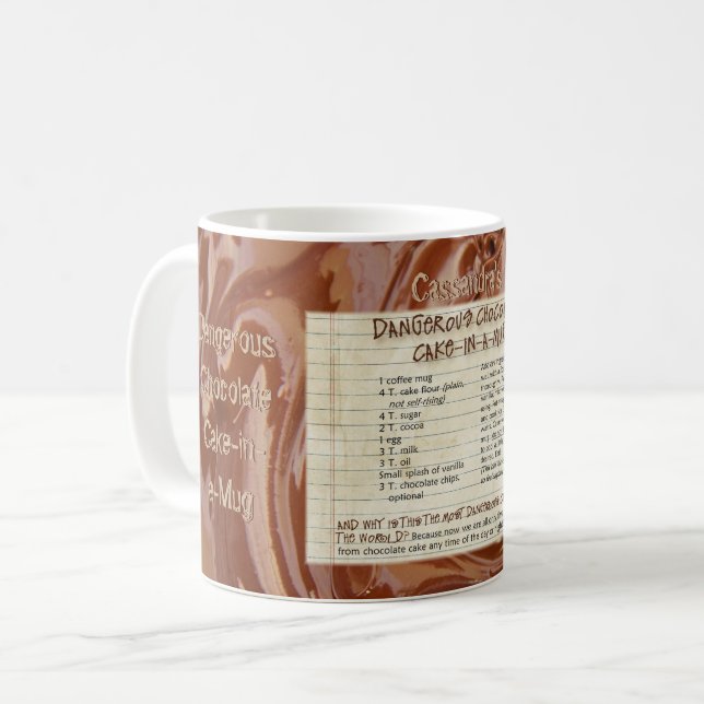 Caneca De Café Bolo de Chocolate em uma Receita de Mug, Opção Per (Frente Esquerda)