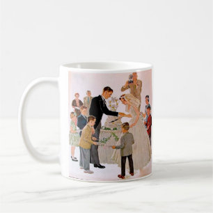 Caneca De Café Bolo de Corte Vintage  