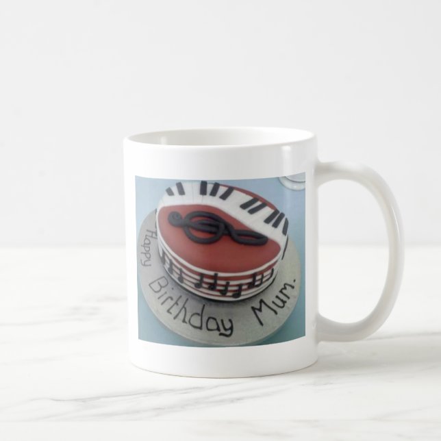 Caneca De Café Bolo de mãe de aniversário feliz (Direita)